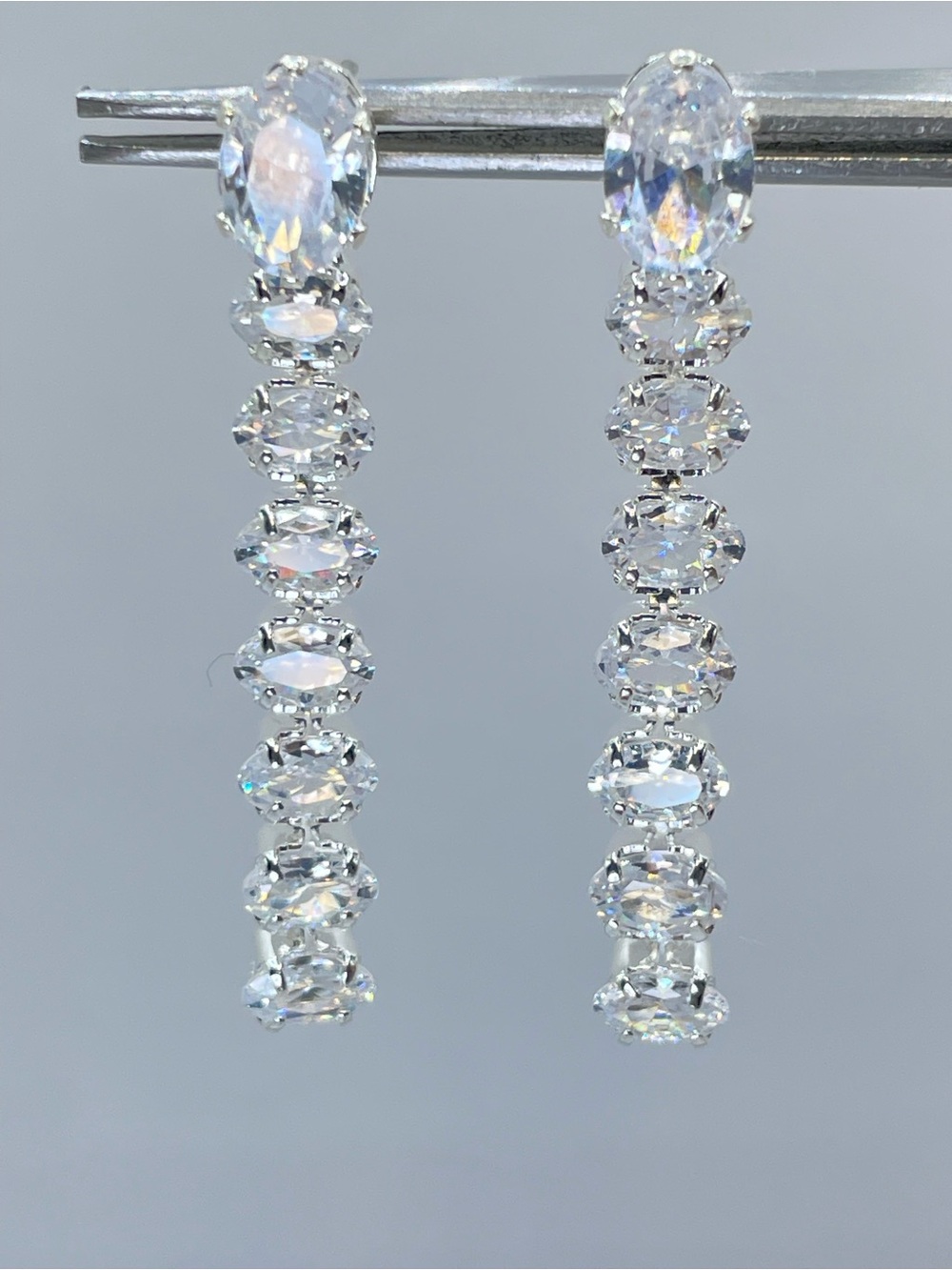 Swarovski Crystal Elements White Crystal Dangle Earrings Bridal Formal Prom